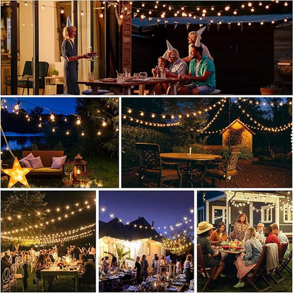 G40 Globe String Lights 60ft LED Shatterproof Hanging Patio Lights, 20+2 Bulbs, Waterproof Connectable for Indoor Outdoor Decor Garden Camping Backyard Spring Easter Gifts for Men Women Him Hubby