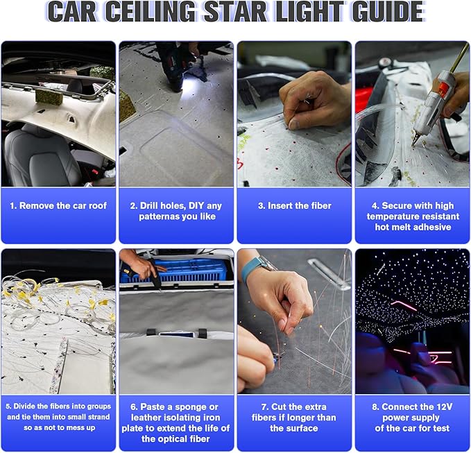 20W Twinkle Starlight Headliner Kit, Star Lights for Car Roof & Home Decoration, Fiber Cable 800pcs*0.03in*13.1ft Star Light Headliner with Bluetooth APP/Remote Control/Music Mode