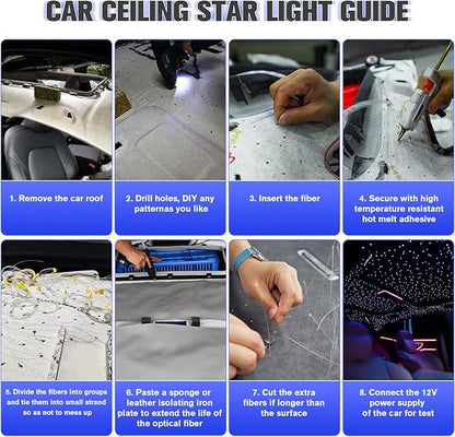20W Twinkle Starlight Headliner Kit, Star Lights for Car Roof & Home Decoration, Fiber Cable 1000pcs*0.03in*13.1ft Star Light Headliner with Bluetooth APP/Remote Control/Music Mode