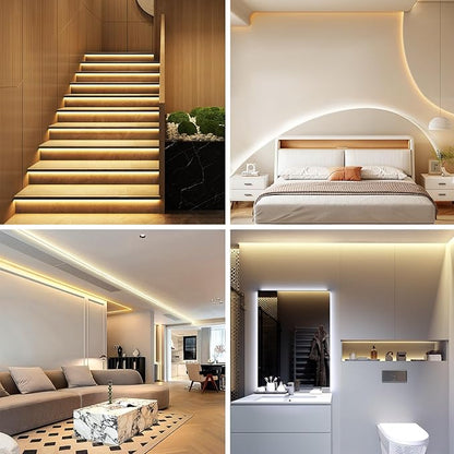 Wefomey White LED Strip Lights, 100ft Dimmable Bright 24V Led Tape Light with Remote and App Control, 2700K-6500K White 1440 LEDs Lights for Bedroom, Kitchen, Ceiling (1 Rolls of 100ft)
