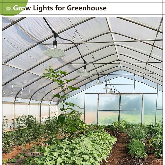 Outdoor LED Grow Light, 12-Light Full Spectrum Grow Light Strip, Waterproof Plant Growing Lamps, UL Certified String Grow Lights for Greenhouse Garden, 41FT Outdoor Grow Light for Veg Seedling
