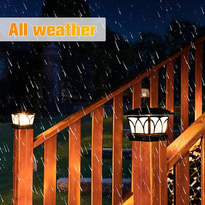 VOLISUN Solar Post Cap Lights Outdoor 8Pack, with Edison LED Bulbs, 2 Brightness Setting, Fence Post Lights Solar Powered for Garden Fence Deck Mailbox Yard Porch, Fits 4x4 6x6 Posts(Slate Black)