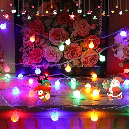 33FT 100LED Christmas Globe Lights Plug in 8 Modes with Remote,Indoor Outdoor Christmas Fairy Lights for Bedroom Party Wedding Garden Christmas Tree Decor(Multicolor)