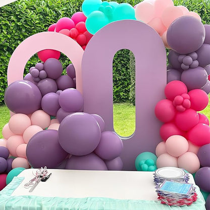 HILAVO Pink Purple Blue Balloons 60 Pcs Hot Pink Light Pink Teal Purple Latex Balloon Pastel Purple Teal Pink Confetti Balloons for Kids Magic Theme Mermaid Princess Birthday Baby Shower Party Decor