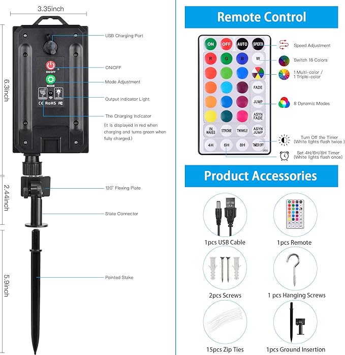 Nazuwke 33FT Solar Rope Lights Outdoor Waterproof, 18 Colors Changing Fairy String Light USB & Solar Powered with Remote, 100 LEDs Multicolor Trampoline Light Rope Lighting for Outside Christmas Party