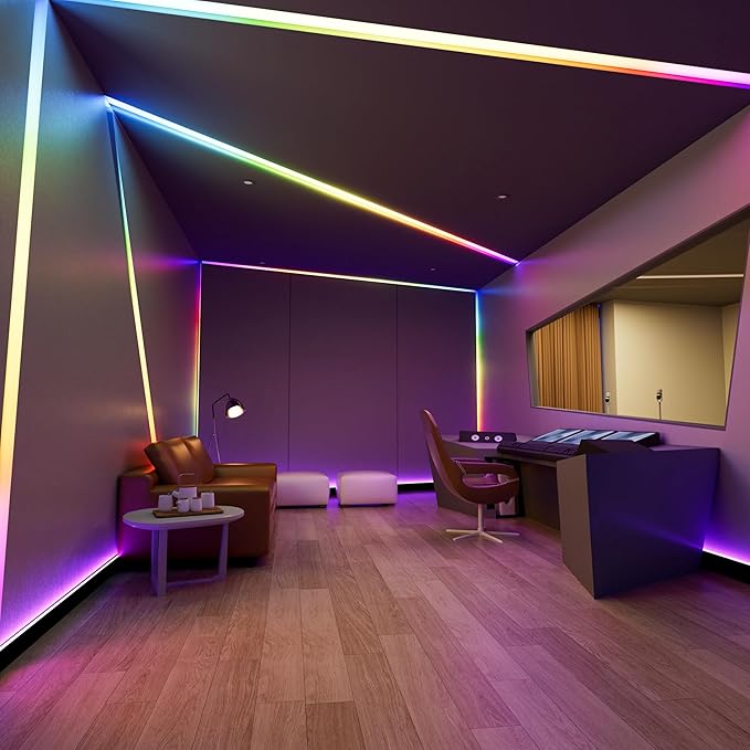 PAUTIX RGB Smart IC COB LED Strip Light Addressable 32.8ft/10m,UL-Listed 24V Color Flowing Strip Light Multicolor Flexible Tape Lights with APP Control/Music Mode,for TV,Bedroom,Party DIY Decoration