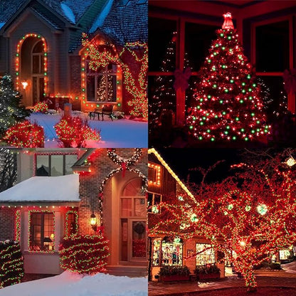 Red Green Christmas Mini Lights, 32.5FT 100 LED String Lights with 16 Light Modes, Fairy Lights Plug in for Outdoor Xmas Trees Garland Wreath Holiday Decorations