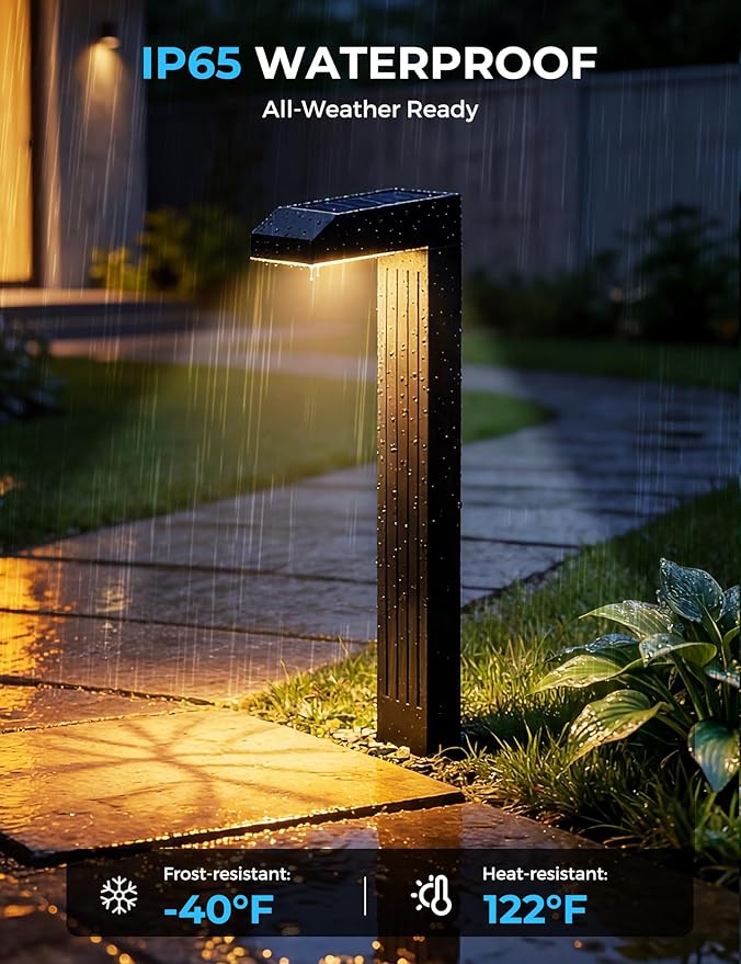 Vosaro Solar Pathway Lights Outdoor, 6 Pack 3-in-1 Solar Walkway Lights with 3000K/4500K/6000K, Tempered Glass Panel & IP65 Waterproof, Auto On/Off Landscape Lighting for Path Step Yard Driveway