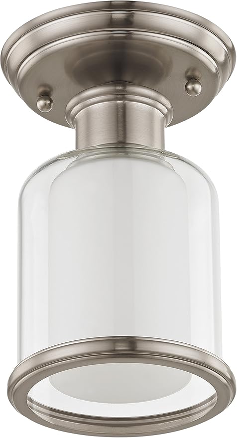 Livex Lighting 40200-91 Middlebush 1 Light Brushed Nickel Ceiling Mount