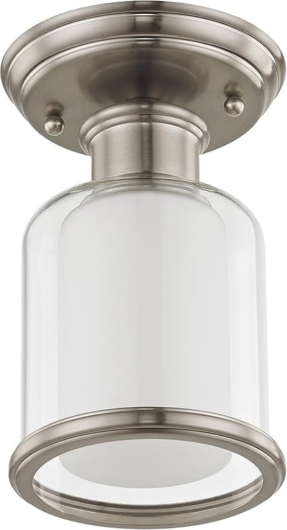 Livex Lighting 40200-91 Middlebush 1 Light Brushed Nickel Ceiling Mount