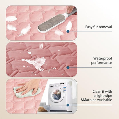 gogobunny 3X Stronger Waterproof Pet Blanket, Scratch Proof Furniture Protector for Dogs Cats, Reversible Cover 40x50 Inch, Dark Pink/Light Pink