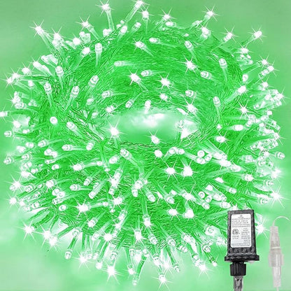 88FT 240LED Extra-Long Connectable String Lights Indoor Outdoor Clear Wire, Green Christmas String Lights, Plug in Twinkle Fairy Light with Timer for Wedding Patio Tree Yard Christmas Decorations