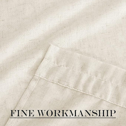 NICETOWN Natural Linen Door Curtains French for Glass Door Window Sidelight Curtains for Front Cafe Sheer Drapes Light Filtering Rod Pocket Blinds for Bathroom Kitchen, 1 Panel, 26W x 50L