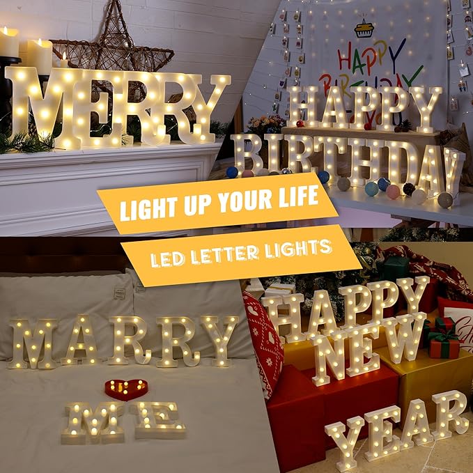 LED Light Up Marquee Letters, Battery Powered Decorative LED Letter Lights, Alphabet Light Up Letters for Wedding Birthday Party,Holiday Lamp or Home Bar Decoration (Letter R)