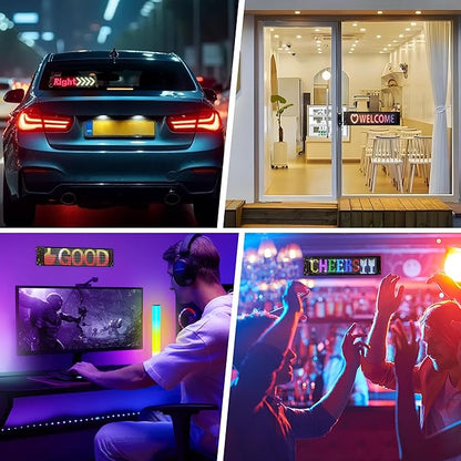 Devil Eyes Light for Cars, 15"x4" Programmable Flex LED Sign, 1PC Led Eyes for Car Windshield with APP Control and Remote Controller