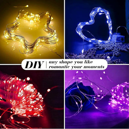 ZGWJ 12 Pack Fairy Lights Battery Operated, 7ft 20 Mini LED Fairy String Lights Silver Wire 3 Modes for DIY, Parties, Wedding, Bedroom, Halloween Christmas Decoration 6 Mixed-Color