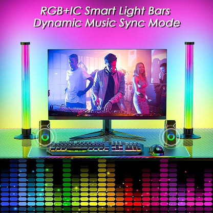 360° Smart Light Bar, RGB Light Bars, Crystal Ambient Mood Light with 16 Million Colors, 213 Preset & 8 Scene Modes, Music Sound Sync, 3 Modes Control, RGB & IC Backlight for TV/Monitor/Gaming/Room