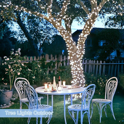 JMEXSUSS 1000 LED White Christmas String Lights Outdoor with Remote, 272 Ft Outdoor String Lights for Outside Patio Garden Bedroom Party Holiday Wedding Decor