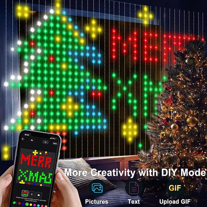 Smart Curtain Lights 400 LED, Color Changing Curtain Lights 6.6ft*6.6ft with APP&Remote,Dynamic DIY Fairy String Light for Bedroom Living Room Backdrop LED Halloween Chrismas Light Decor