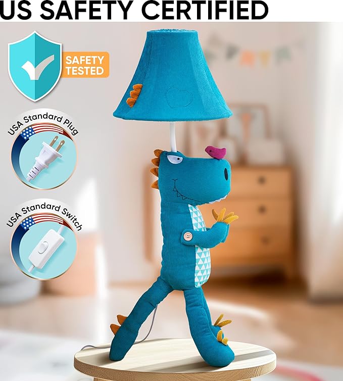 Dinosaur Kids Lamp for Boys Bedroom - 27", Boys Lamp for Kids Room - Cute Christmas Gifts, Birthday Gifts for All Ages: Toddler Girls, Children, Grandkids 3 4 5 and Up Years Old, Sister, Brother