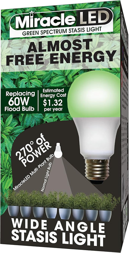 Miracle LED Almost Free Energy Multi-Plant LED Green Spectrum Grow Room Stasis Light Bulb for Plant Night Cycle