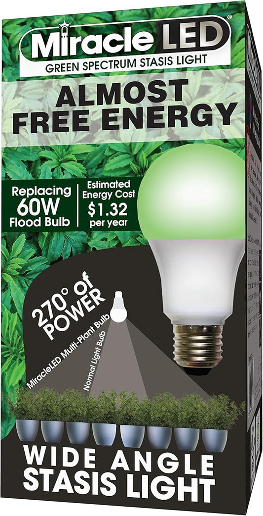 Miracle LED Almost Free Energy Multi-Plant LED Green Spectrum Grow Room Stasis Light Bulb for Plant Night Cycle