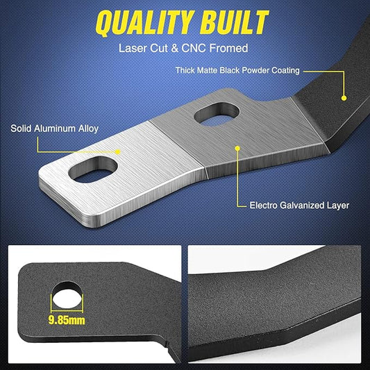 Nilight Ditch Light Brackets Hood Hinges Mount Bracket Kit for Auxiliary Offroad LED Pod Light Work Light on 2005-2015 Toyota 4Runner