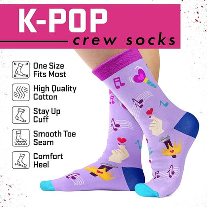 Kpop Merch - Unique Kpop Gifts for Girl, Teen - Cute Korean Socks - Christmas Gifts, Stocking Stuffers for Women