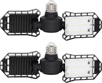 GT-Lite 3000 Lumen LED Garage Light, 300-Watt Equivalent, Adjustable 2-Panel Bulb, 150-Watt Equivalent, 5000K Daylight, E26, 2Pack