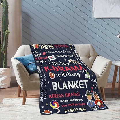 Korean Drama Gifts, K-Drama, Korean Gifts for Women, Kdrama Merch, K Drama Gifts for Women/Girl/Fans, Kpop Gifts, Birthday Christmas Kdrama Blanket 60"x50"