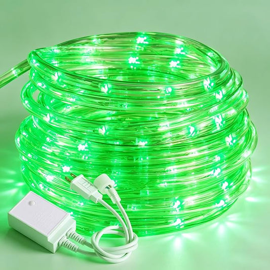 20ft Rope Lights Outdoor, Connectable & Flexible Tube Lights with 8 Modes Controller,Waterproof Green LED Rope Lighting for Deck,Garden,Pool,Patio,Bedroom,Party,Indoor & Outside Landscape Lighting