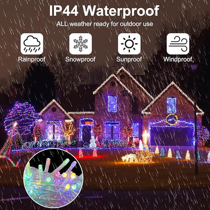 2 Pack Battery Operated String Lights Outdoor Indoor Total 132ft 400 LED, 8 Modes with Remote Timer Waterproof Twinkle Fairy Lights Battery Powered for Christmas Tree Bedroom Party Decor, Multicolor