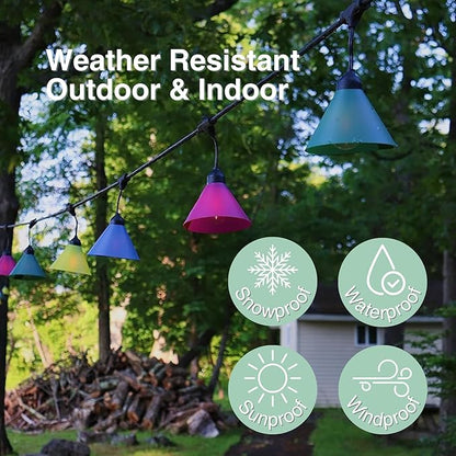 Multi Colored Outdoor Light Bulb Covers – 24 Pack Colored LED Lite Cover's Decorative for String Lights – Shades for Patio, Backyard, Garden, Party Décor