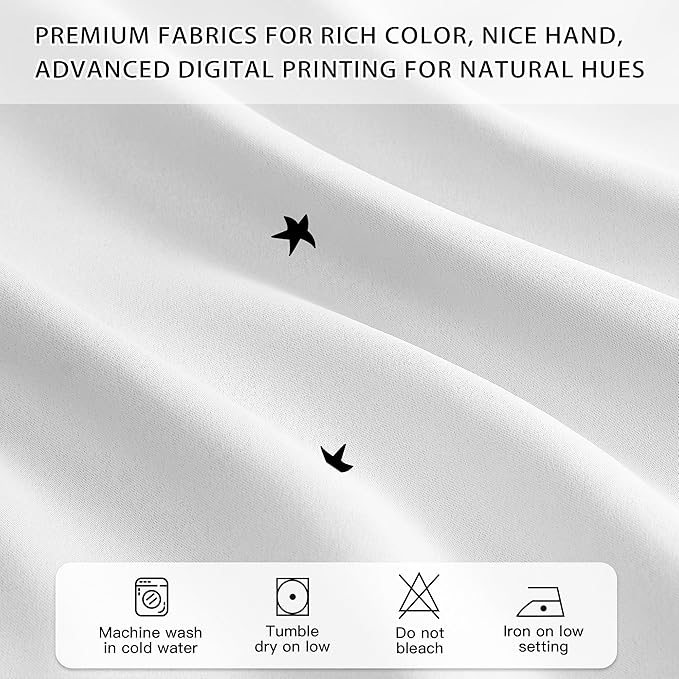 XiDi White Curtains with Sheer Overlay for Girls Bedroom 2 Panels Blackout Double Layer Curtains 45 Inches Length for Kids Princess Nursery Room Star Cut Out Grommet Small Window Drapes W34 X L45