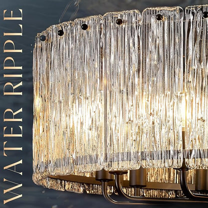 CATINER 12-Light Crystal Glass Chandeliers Modern 30" Black Drum Chandelier Luxury Ceiling Pendant Light Fixture for Living Room Dining Room Kitchen Foyer Bedroom