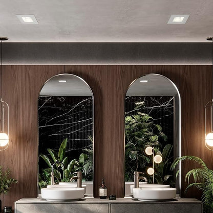 Maxxima 6” Ultra-Thin Recessed Anti-Glare LED Downlight Canless IC Rated 1300 Lumens 5 Color Temperature Select 2700K/3000K/3500K/4000K/5000K Dimmable Square White Trim 90 CRI 5CCT Slim J-Box Included