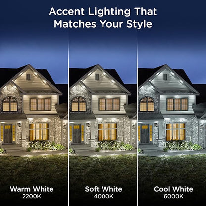 Enbrighten Vibe Eternity Accent Permanent Outdoor Lights for House, 100ft, 24 RGBWIC LEDs, Wide Spacing, 94lm, Tunable White, Everyday Eave Lighting, Smart App, Works with Alexa, Google Home, 85713