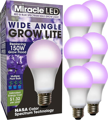 Miracle LED Grow Light, 6-Pack, Multi-Plant Red & Blue 150W