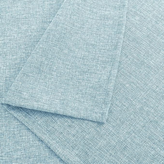 Hiasan Faux Linen Rectangle Tablecloth - Wrinkle and Stain Resistant Washable Table Cloth for Kitchen Dining Room Holiday Table Cover for Dinner, Lux Slate Blue, 90 x 156 Inch