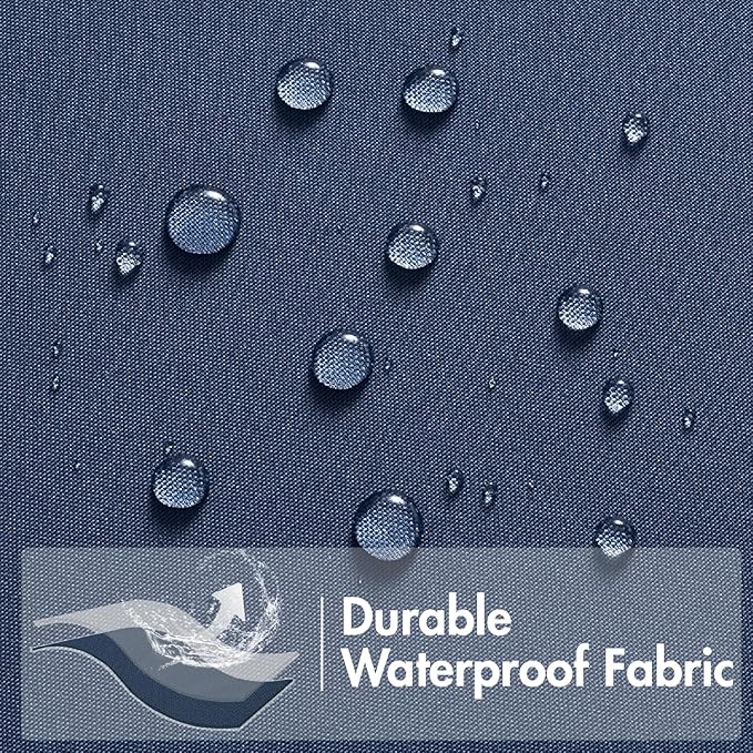 MIULEE Pack of 2 Decorative Outdoor Waterproof Pillow Covers Square Garden Cushion Sham Throw Pillowcase Shell for Spring Patio Tent Couch 22x22 Inch Navy Blue