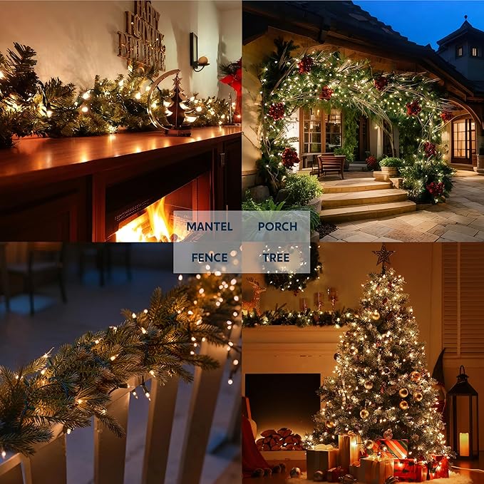 Joiedomi Clear Christmas String Lights Indoor,150 Count Mini White Fairy Light,31.2FT Lighting Decor for Patio Dorm Classroom Bedroom Holiday Wedding Party Garland Birthday Festival,Green Wire