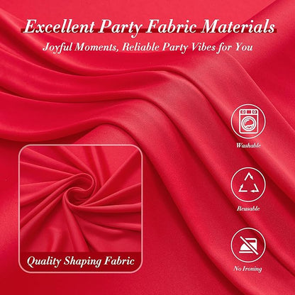 30ft x 10ft Wrinkle Free Red Backdrop Curtains for Parties, Polyester Photo Backdrop Drapes 6 Panels 5x10ft for Weddings Birthday Party Christmas Photography Background