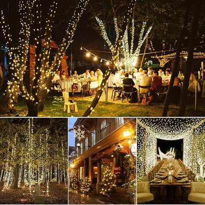 Dailyart Fairy Lights Plug in, 200 Led Fairy Light with Remote 10Ft Fairy Lights with Timer 8 Modes Warm Lights for Bedroom Wreath Party Window Wedding Christmas Tree Decoration Green Wire