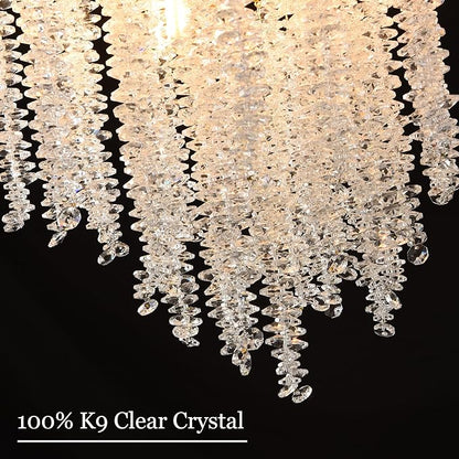 Modern Tree Branch Chandelier, D11.8'' Gold Crystal Raindrop Indoor Hanging Pendant Light Fixture for Dining Room Kitchen Island Bedroom 5 Lights