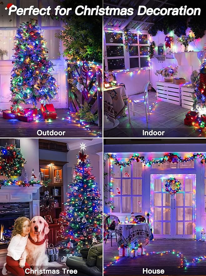 Guhope Christmas Lights 263FT 800 LED, Christmas Tree Light with 8 Lighting Modes, Outdoor Waterproof String Lights with Remote and Timer, Xmas Light for Holiday Decor (Multicolor)
