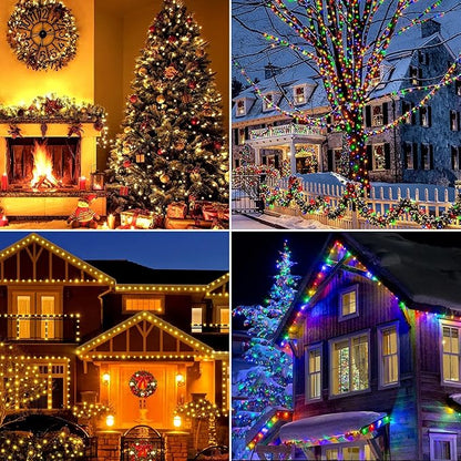 Tcamp Christmas Tree Lights, 306FT 1000 LED Color Changing Christmas Lights with Remote Memory Timer, 11 Modes Green Wire Plug in String Light for Outdoor Indoor Decor (Warm White+Colored)