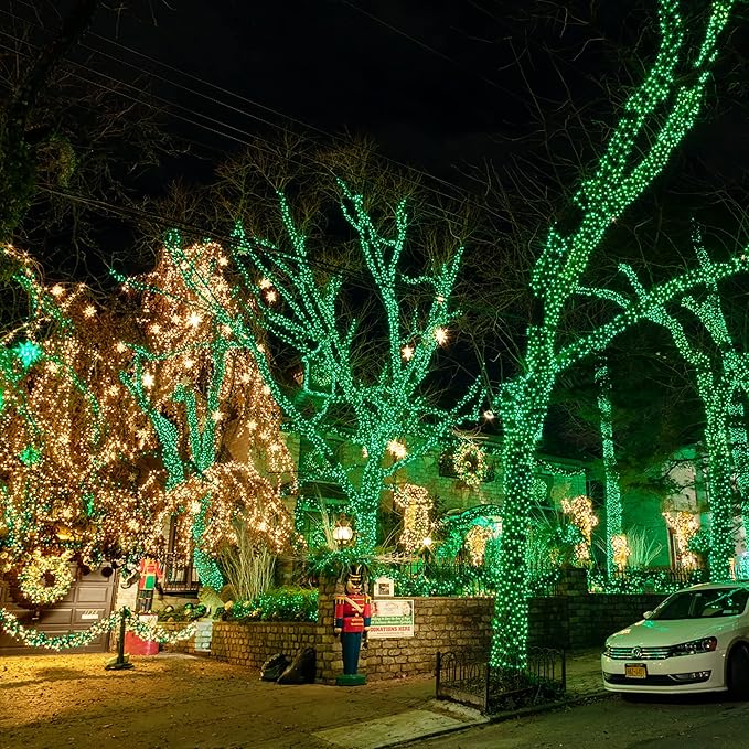 Dazzle Bright Fairy Lights Battery Operated, 20 FT 60 LED Silver Wire St. Patrick's Day Waterproof Battery Operated String Lights, Christmas Decorations for Indoor Outdoor Bedroom Yard Decor, Green