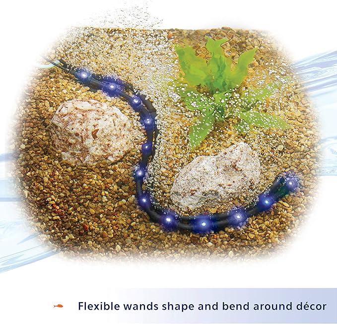 Aqueon Fish Tank Aquarium Flexible LED Accent Light and Bubble Wand, Blue, 21 Inch
