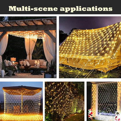 Eueasy LED Lights Outdoor Fairy Lights Chandelier - 270L Gazebo Net Lights with 8 Lighting Modes, 10×10 FT Chandelier for Pergolas，Wedding, Bush, Christmas