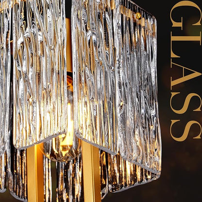 Modern Gold Pendant Light Fixtures for Kitchen Island and Dining Room, Industrial Mini Small Hanging Crystal Chandelier Lights Fixture for Entryway Hallway Foyer Living Room Bedroom 1-Pack
